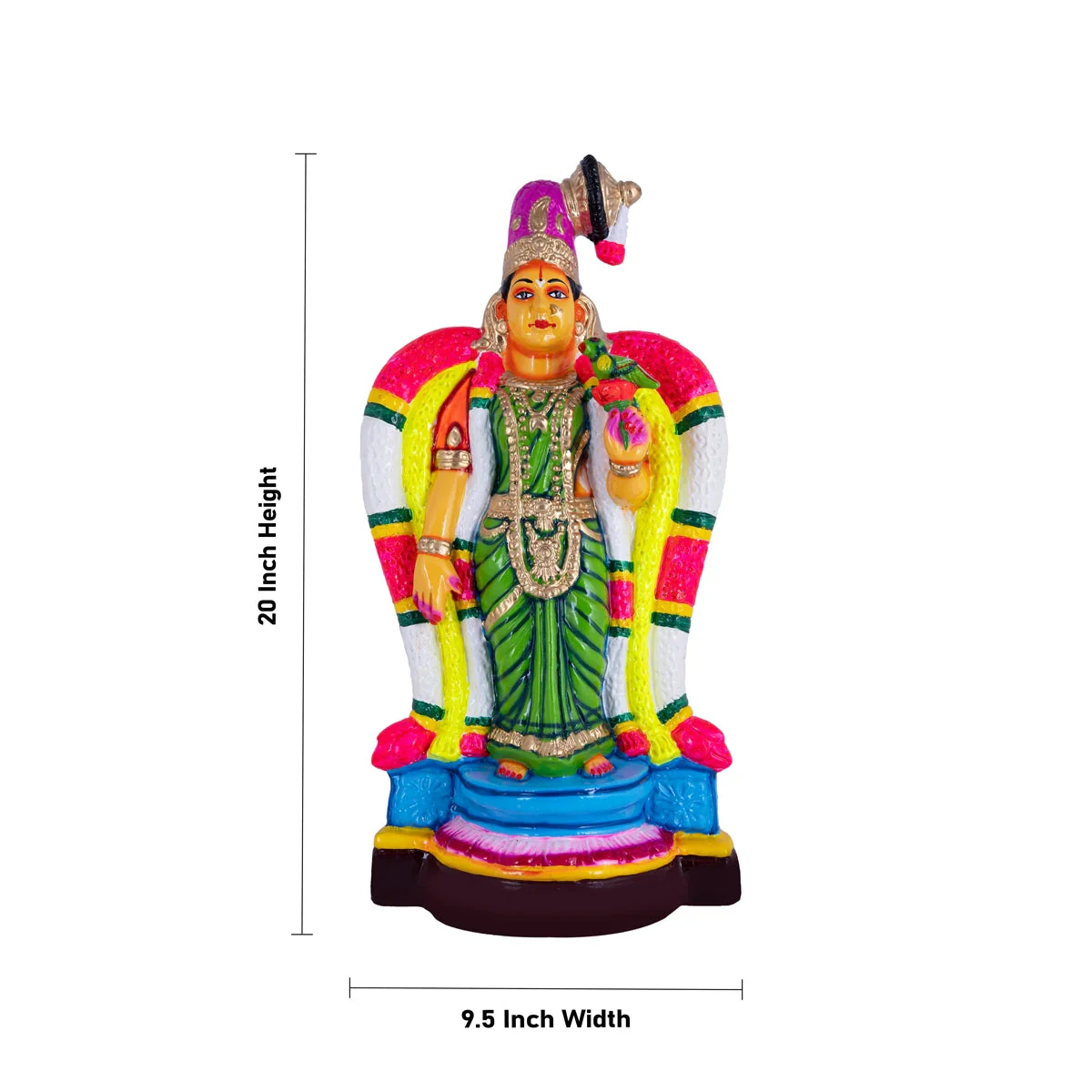 Goda Devi Andal Paper Mache Golu Bommai - 20 X 9.5 Inches | Navaratri Gombe/ Giri Golu Doll/ Navratri Decor - Image 5
