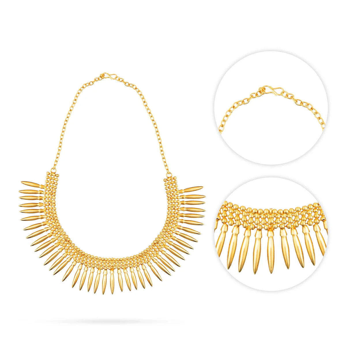 Gold Polish Necklace - 4 Inches | Bead Design Jewellery/ Artificial Jewelry for Women - Image 2