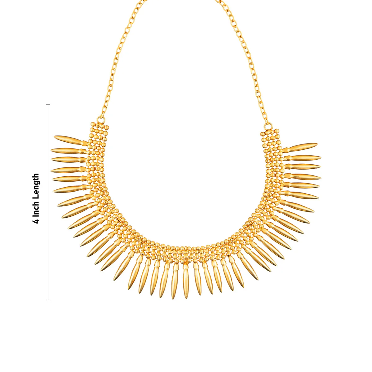 Gold Polish Necklace - 4 Inches | Bead Design Jewellery/ Artificial Jewelry for Women - Image 3
