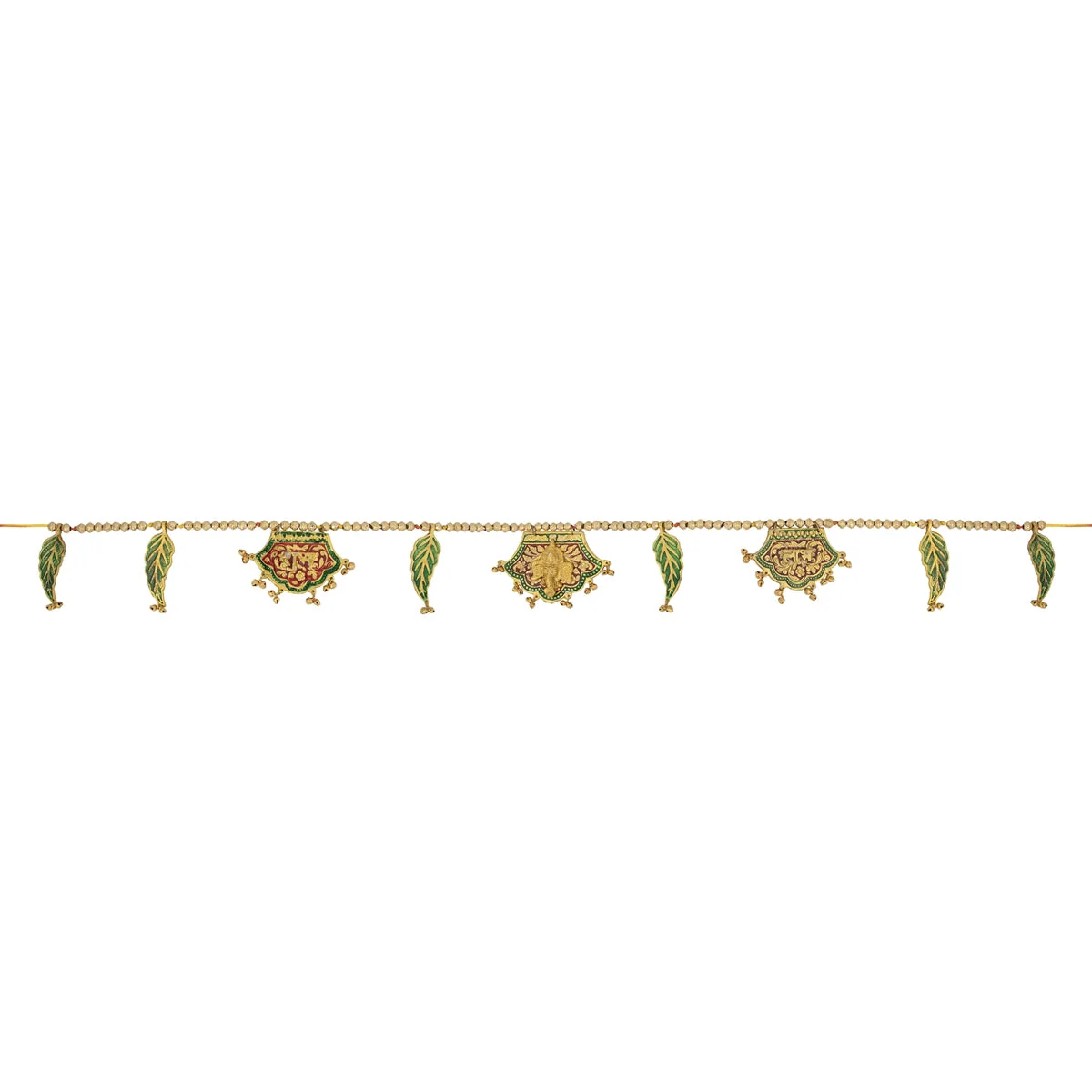 Gold Polish Toran - 42 Inches | Aluminium Thoran/ Meenakari Pankhi Design Bandanwar for Door Decor - Image 3