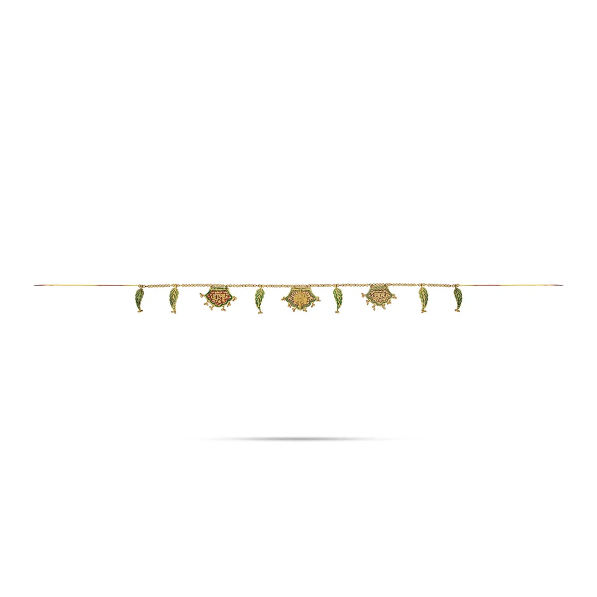 Gold Polish Toran - 42 Inches | Aluminium Thoran/ Meenakari Pankhi Design Bandanwar for Door Decor - Image 4