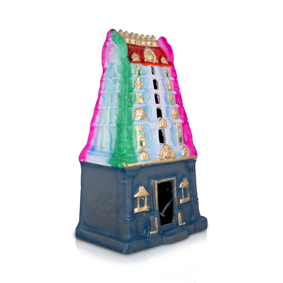 Gopuram Paper Mache Golu Bommai - 15 x 8 Inches | Giri Golu Doll/ Navaratri Golu Bomma/Gombe/Bommai - Image 2