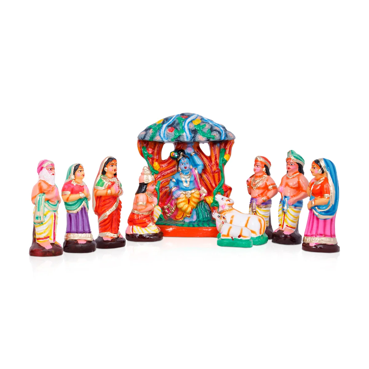 Govardhana Giri Clay Golu Bommai Set - 11 x 9 Inches | Giri Golu Doll/ Navaratri Golu Bomma/Gombe/Bommai