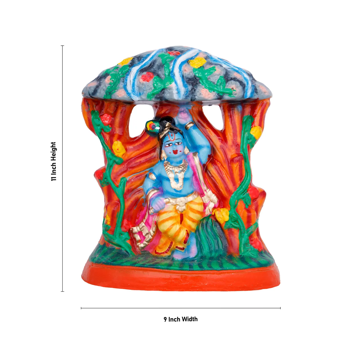 Govardhana Giri Clay Golu Bommai Set - 11 x 9 Inches | Giri Golu Doll/ Navaratri Golu Bomma/Gombe/Bommai - Image 8