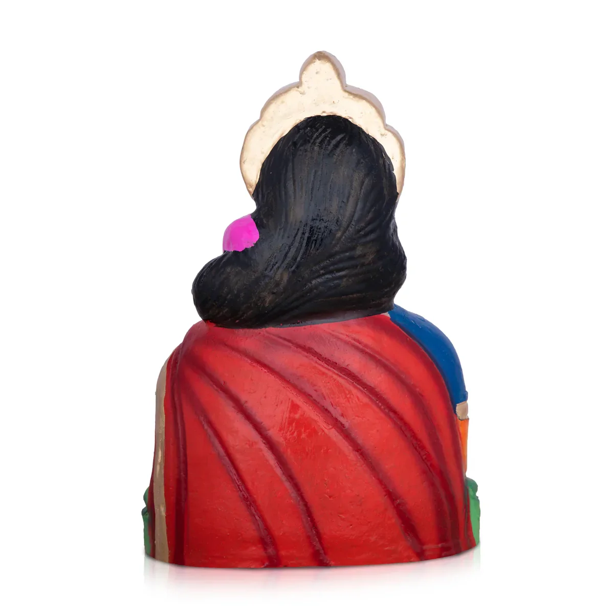 Gowri Face Clay Golu Bommai - 10 x 5.5 Inches | Giri Golu Doll/ Navaratri Golu Bomma/Gombe/Bommai - Image 4