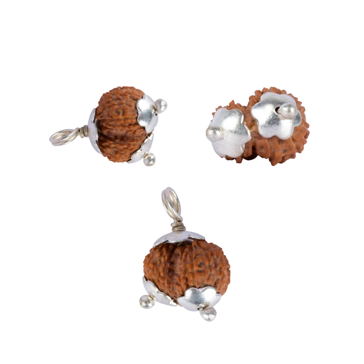 Gowri Shankar Rudraksha Pendant | Java Rudraksh Locket/ Silver Cup Rudraksha Pendant for Men & Women - Image 5