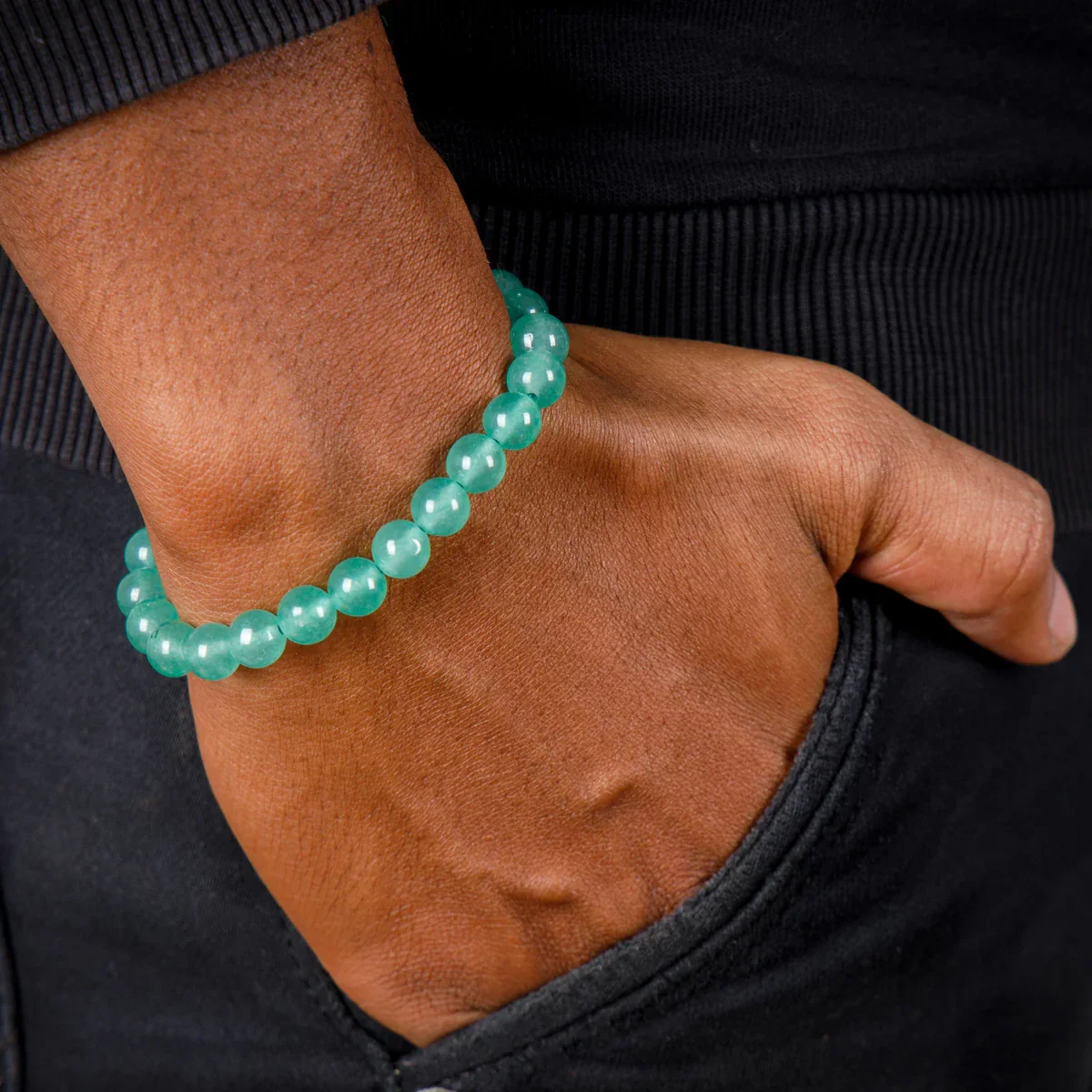Green Aventurine Bracelet - 2.5 Inches | Elastic Aventurine Crystal Bracelet/ Gemstone Bracelet for Men & Women - Image 5