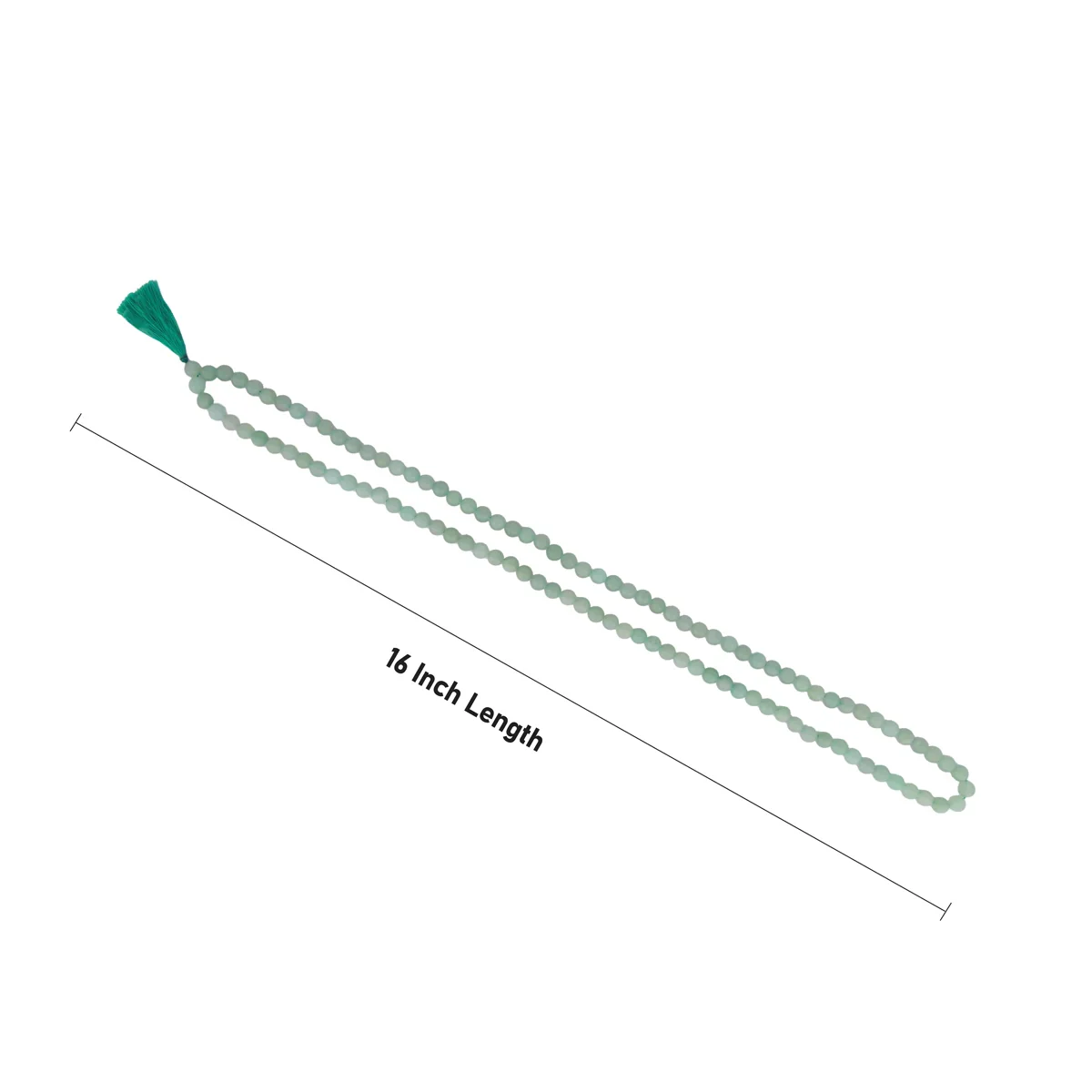 Green Aventurine Mala - 16 Inches | Green Crystal Mala/ Clear Quartz Mala for Meditation - Image 3