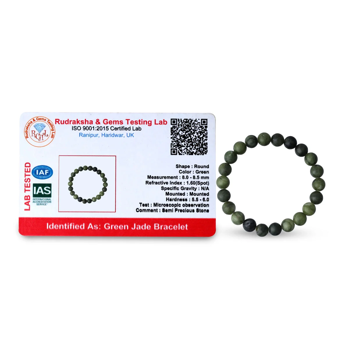 Green Jade Bracelet - 2.5 Inches | Crystal Jewellery/ Gemstone Bracelet For Prosperity & Emotional Well Being - Image 2