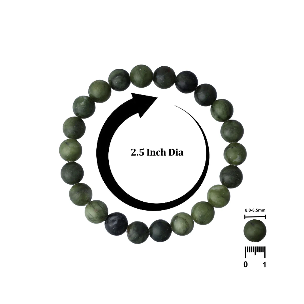 Green Jade Bracelet - 2.5 Inches | Crystal Jewellery/ Gemstone Bracelet For Prosperity & Emotional Well Being - Image 4