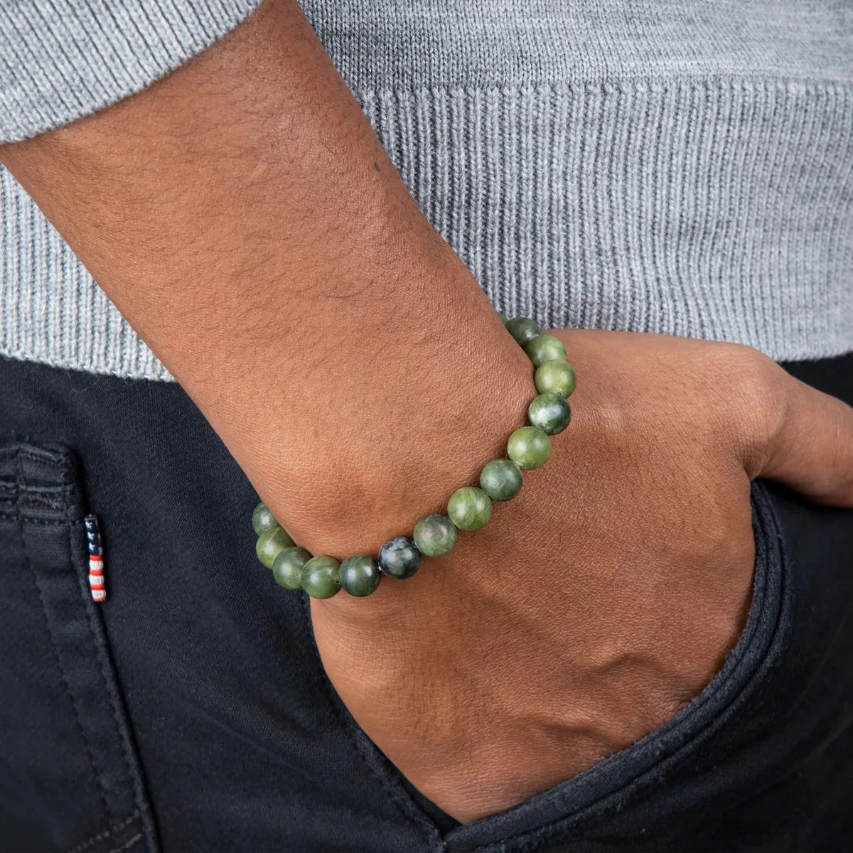 Green Jade Bracelet - 2.5 Inches | Crystal Jewellery/ Gemstone Bracelet For Prosperity & Emotional Well Being - Image 6