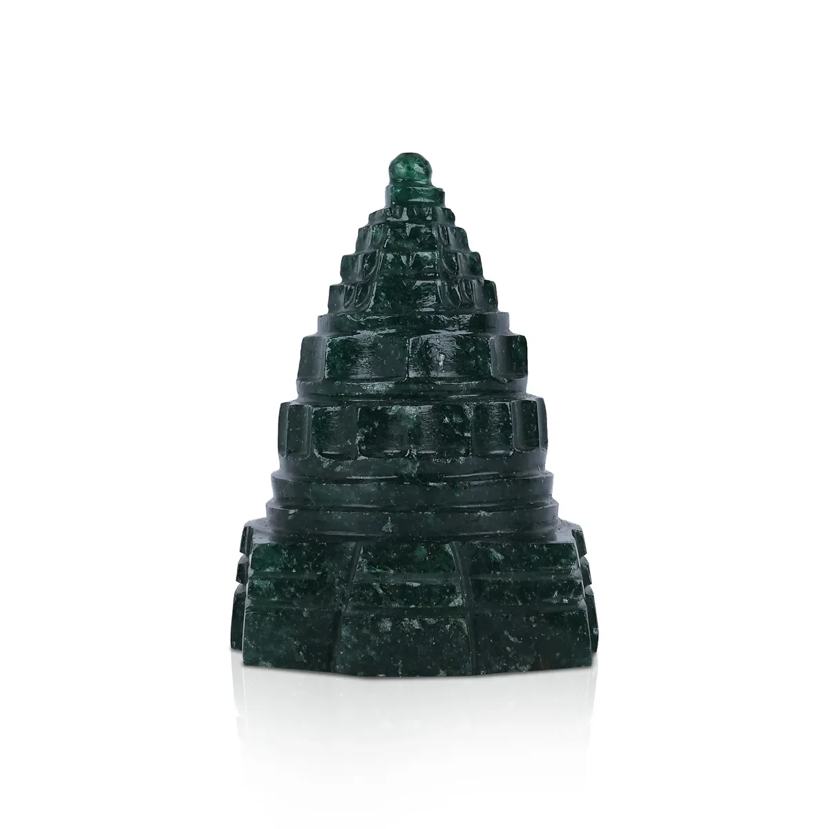 Green Jade Maha Meru - 1.5 x 2 Inches | Jade Sri Yantra/ Mahameru Yantra/ Shri Yantra for Pooja
