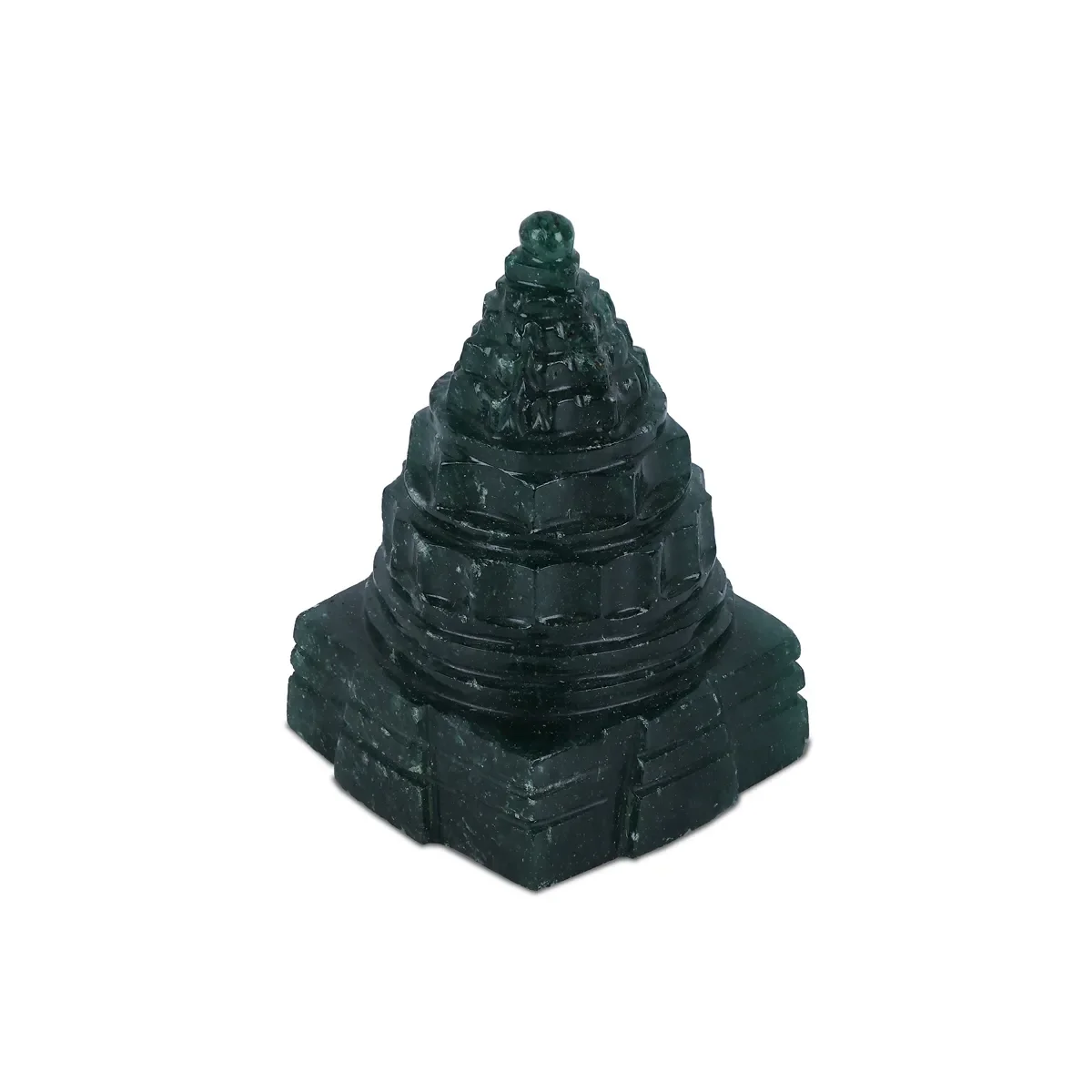 Green Jade Maha Meru - 1.5 x 2 Inches | Jade Sri Yantra/ Mahameru Yantra/ Shri Yantra for Pooja - Image 2