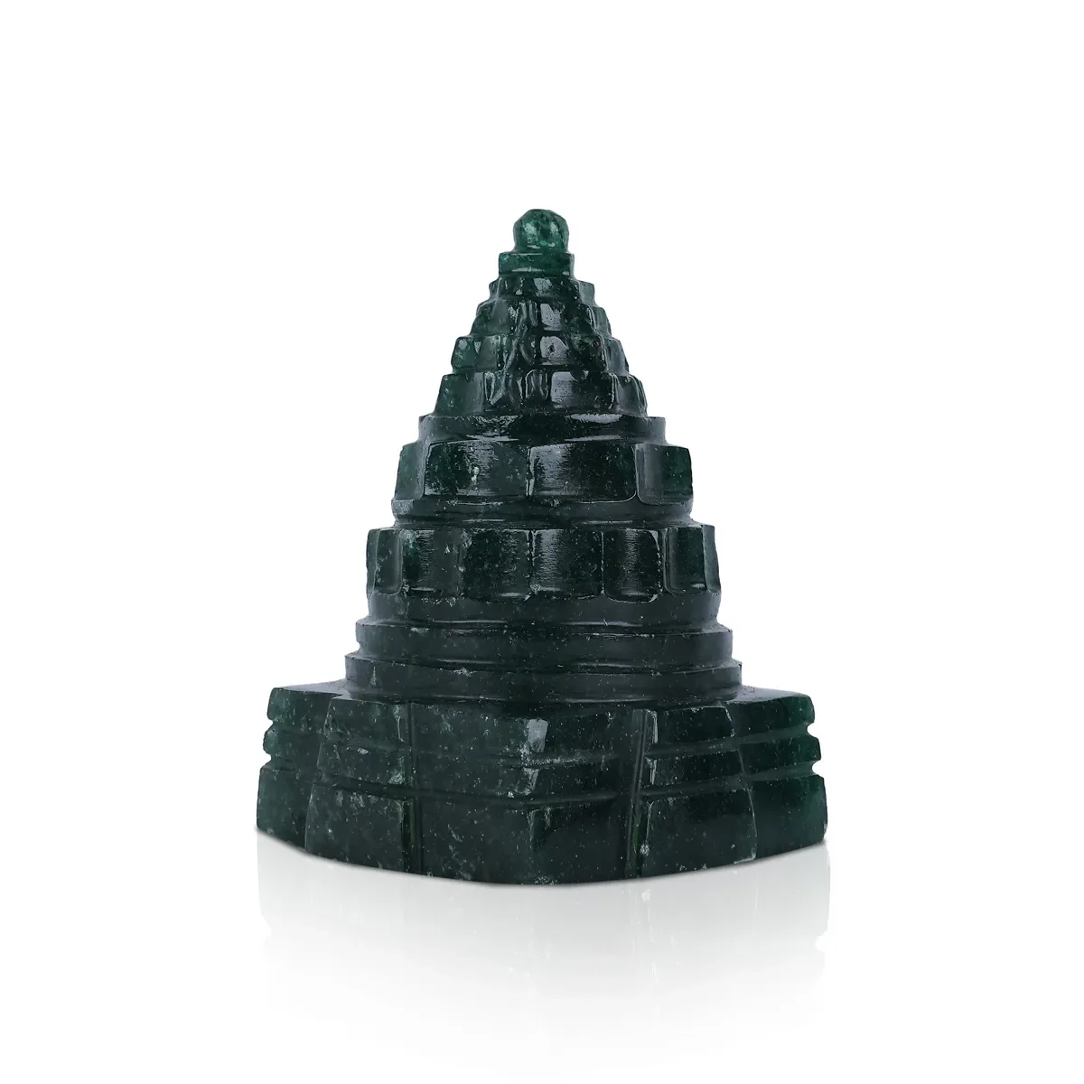 Green Jade Maha Meru - 1.5 x 2 Inches | Jade Sri Yantra/ Mahameru Yantra/ Shri Yantra for Pooja - Image 3