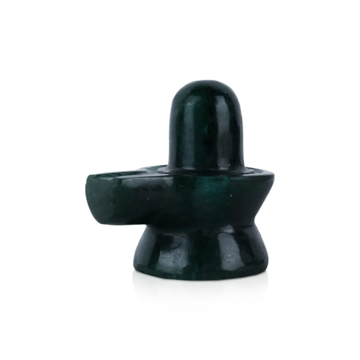 Green Jade ShivLing Murti - 1.25 x 1.25 Inches | Natural Jade Stone Idol/ Shiva Lingam Statue For Pooja & Worship - Image 3