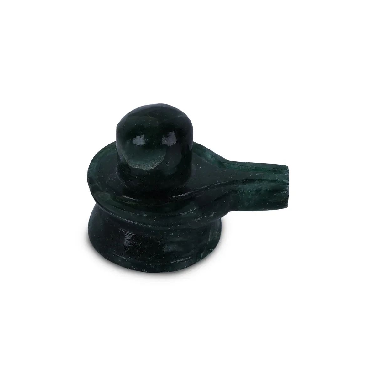 Green Jade ShivLing Murti - 1.25 x 1.5 Inches | Margaj Stone Idol/ Shiva Lingam Statue For Pooja & Worship - Image 2