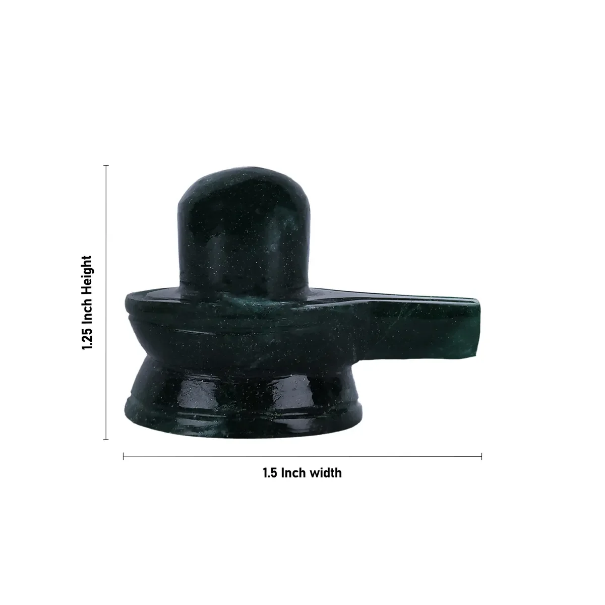 Green Jade ShivLing Murti - 1.25 x 1.5 Inches | Margaj Stone Idol/ Shiva Lingam Statue For Pooja & Worship - Image 3