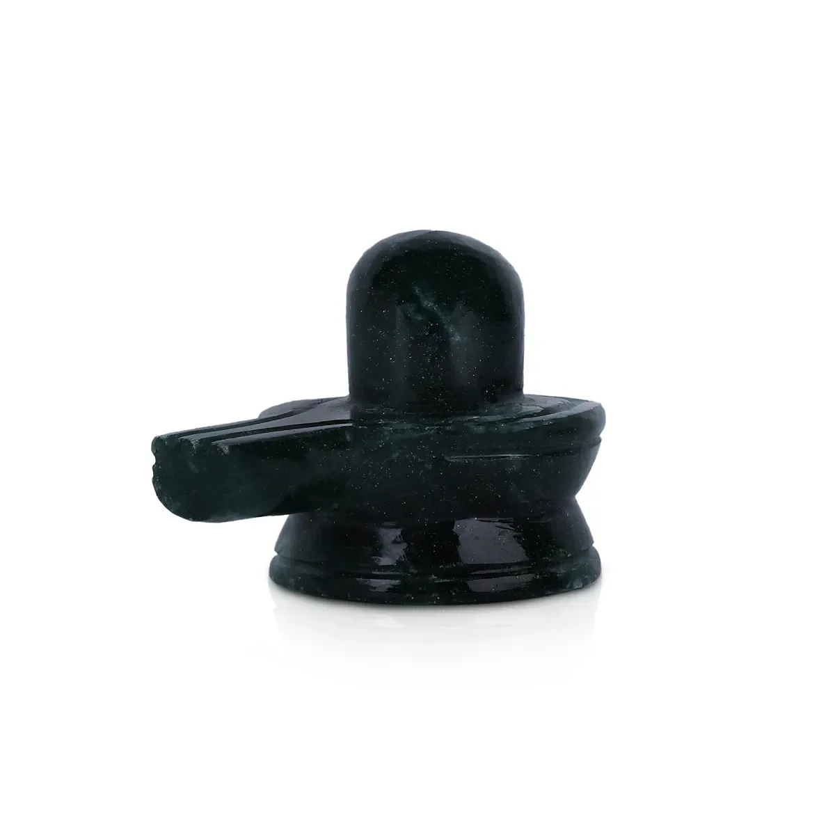 Green Jade ShivLing Murti - 1.25 x 1.5 Inches | Margaj Stone Idol/ Shiva Lingam Statue For Pooja & Worship - Image 4