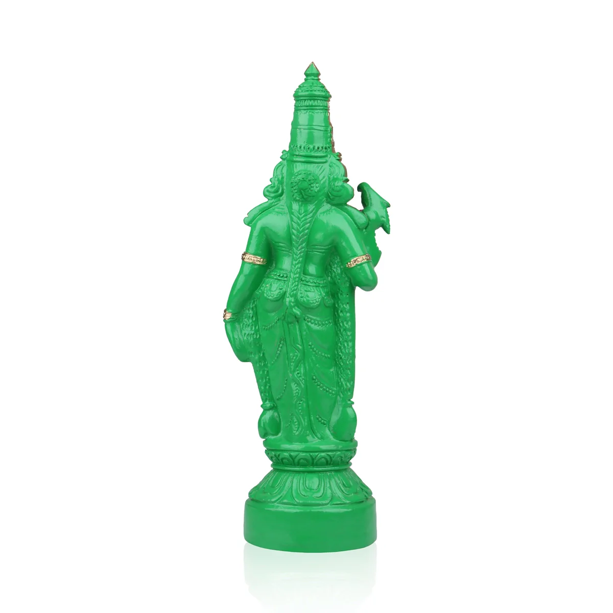 Green Meenakshi Amman Statue Clay Golu Bommai- 15 X 5 Inches | Navaratri Golu Gombe/Giri Golu Doll/Navratri Decor - Image 5