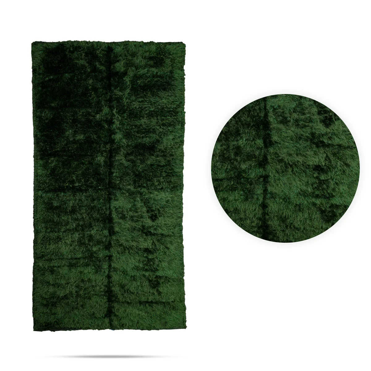 Green Shaggy Carpet - 5 x 10 Feet | Soft Floor Mat / Decorative Carpet For Home - Image 3