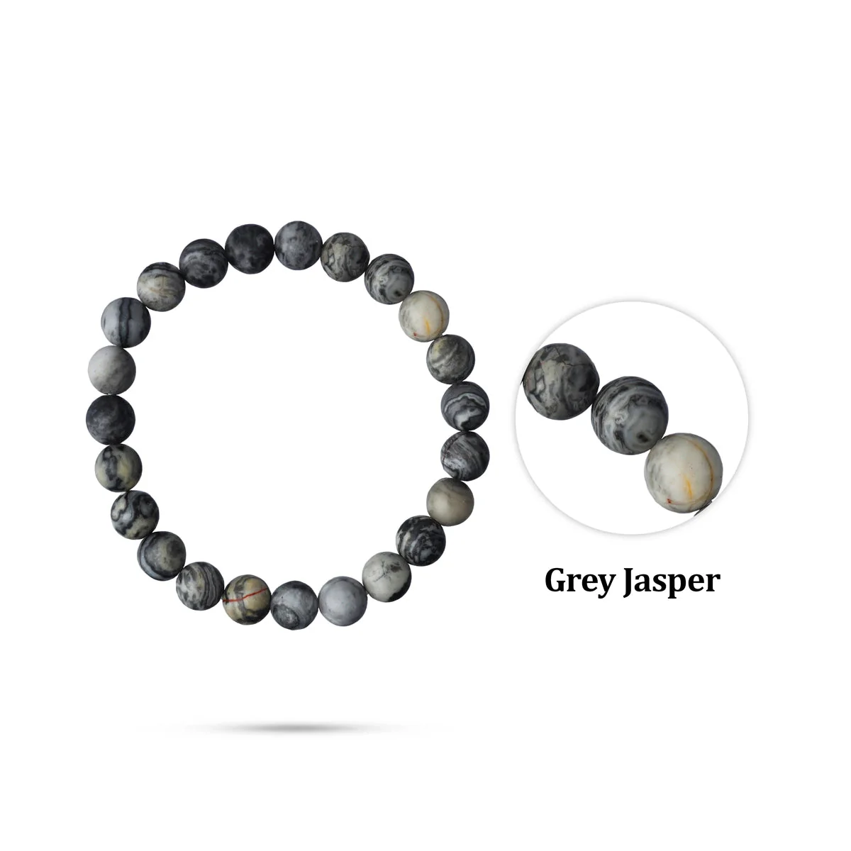 Grey Jasper Bracelet- 2.5 Inches | Jasper Gemstone Bracelet/Crystal Jewellery For Stability & Grounding Support - Image 6