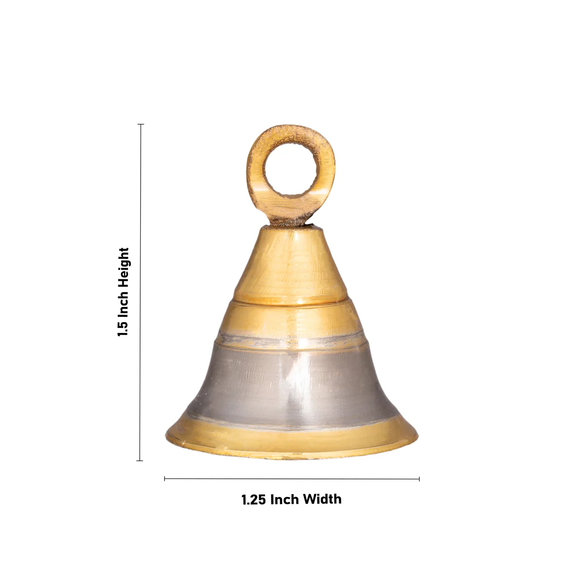 Brass Bell - 1.5 X 1.25 Inches | Gold & Silver Kavadi Bell / Hanging Pooja Bell For Mandir - Image 3