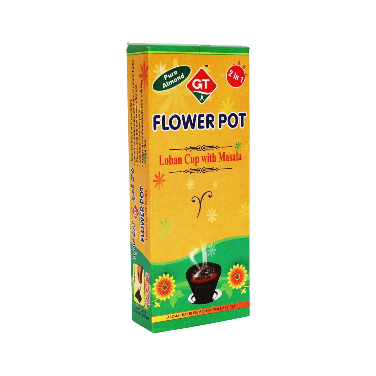 GT Flower Pot Cup Sambrani - 10 Pcs | Loban Cup with Masala Dhoop/Guggal for Pooja - Image 2
