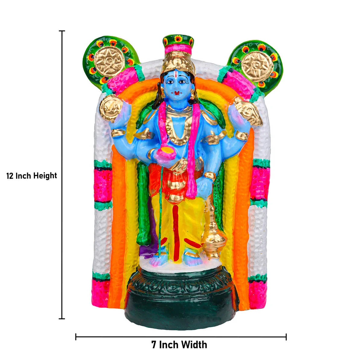 Guruvayurappan Clay Golu Bommai - 12 Inches | Giri Golu Doll/ Navaratri Golu Bomma/Gombe/Bommai - Image 5
