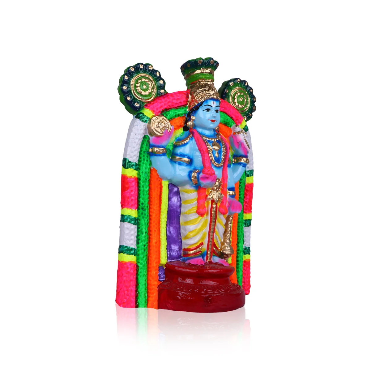 Guruvayurappan Clay Golu Bommai - 10 x 6.5 Inches | Giri Golu Doll/ Navaratri Golu Bomma/Gombe/Bommai - Image 2