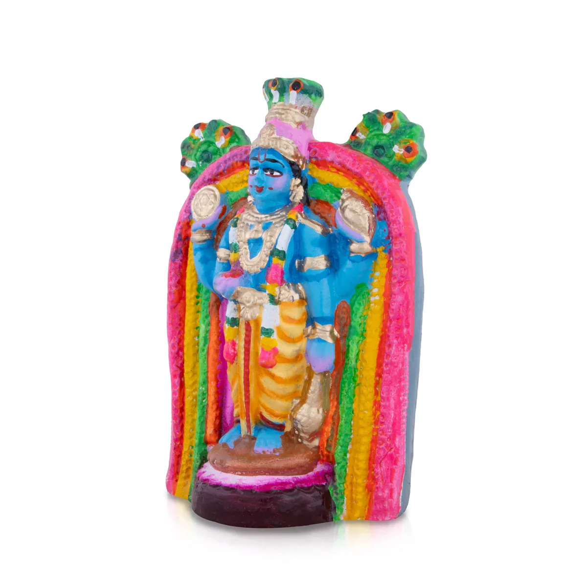 Guruvayurappan Clay Golu Bommai - 8 x 5 Inches | Giri Golu Doll/ Navaratri Golu Bomma/Gombe/Bommai - Image 2