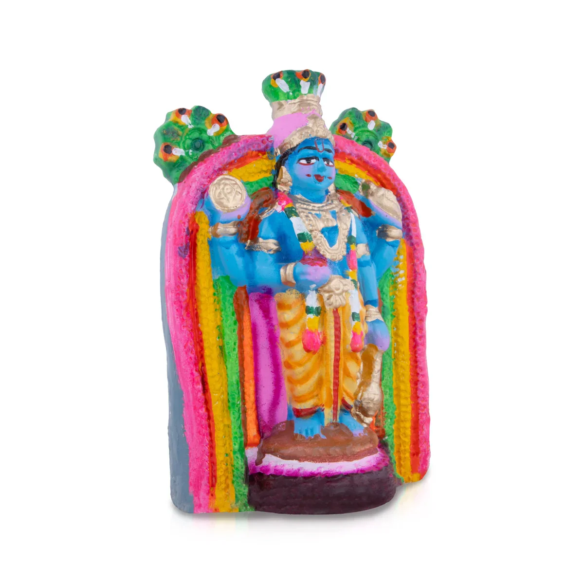 Guruvayurappan Clay Golu Bommai - 8 x 5 Inches | Giri Golu Doll/ Navaratri Golu Bomma/Gombe/Bommai - Image 3