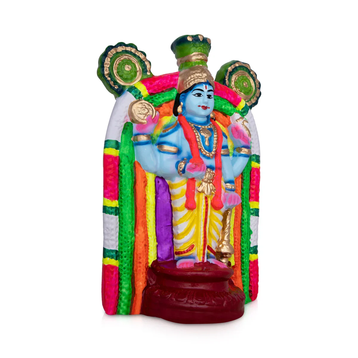Guruvayurappan Clay Golu Bommai - 9 x 7 Inches | Giri Golu Doll/ Navaratri Golu Bomma/Gombe/Bommai - Image 2