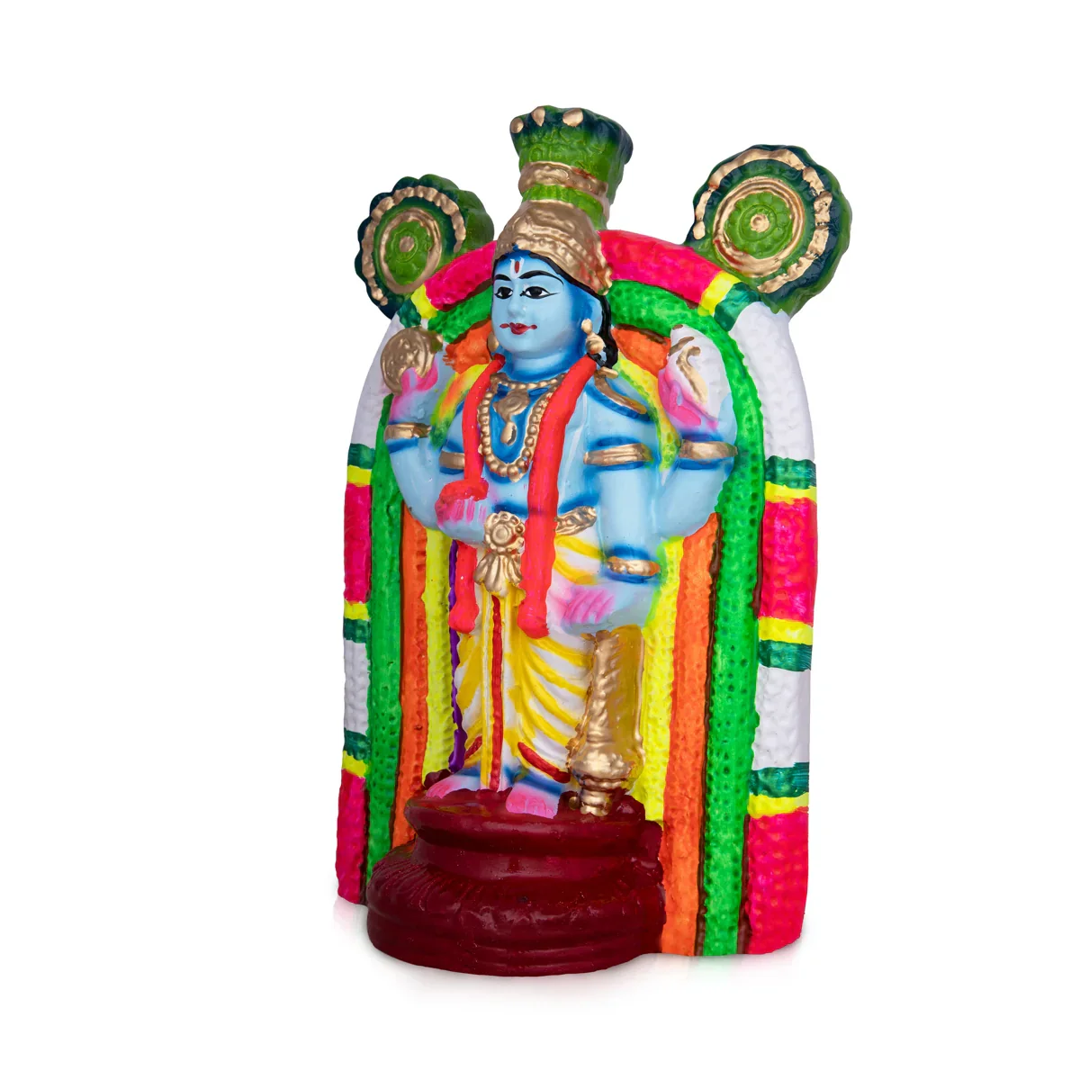 Guruvayurappan Clay Golu Bommai - 9 x 7 Inches | Giri Golu Doll/ Navaratri Golu Bomma/Gombe/Bommai - Image 3