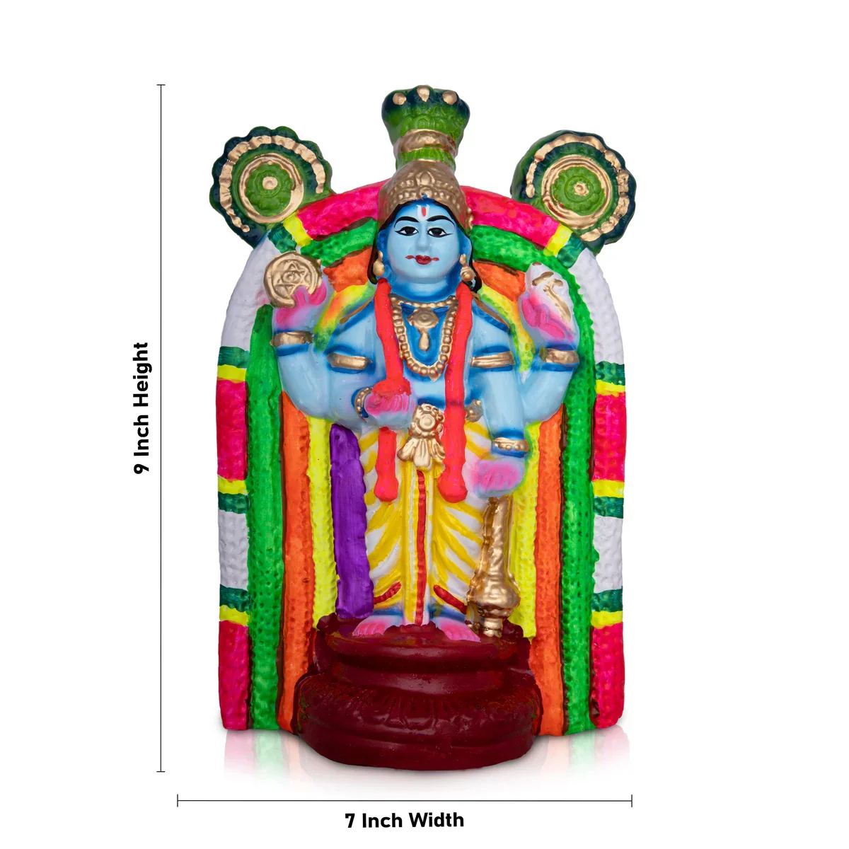 Guruvayurappan Clay Golu Bommai - 9 x 7 Inches | Giri Golu Doll/ Navaratri Golu Bomma/Gombe/Bommai - Image 5