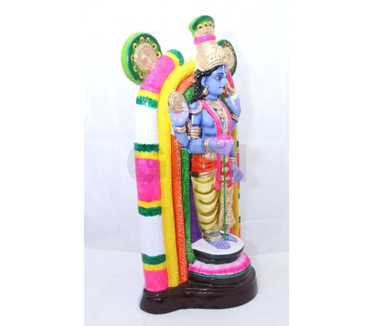 Guruvayurappan Paper Mache Golu Bommai - 18 x 10 Inches | Giri Golu Doll/ Navaratri Golu Bomma/Gombe/Bommai - Image 2