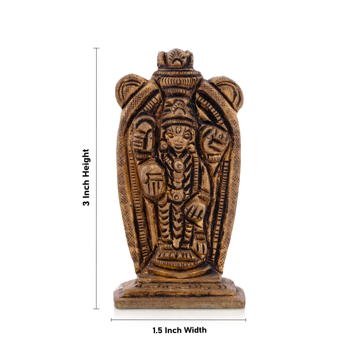 Guruvayurappan Idol - 3 x 1.5 Inches | Antique Brass Idol/ Guruvayoorappan Vigraham for Pooja/ 100 Gms Approx - Image 5