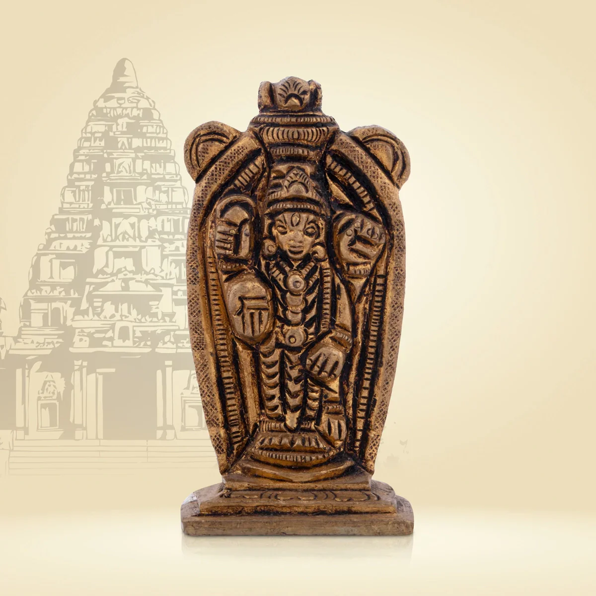 Guruvayurappan Idol - 3 x 1.5 Inches | Antique Brass Idol/ Guruvayoorappan Vigraham for Pooja/ 100 Gms Approx - Image 6
