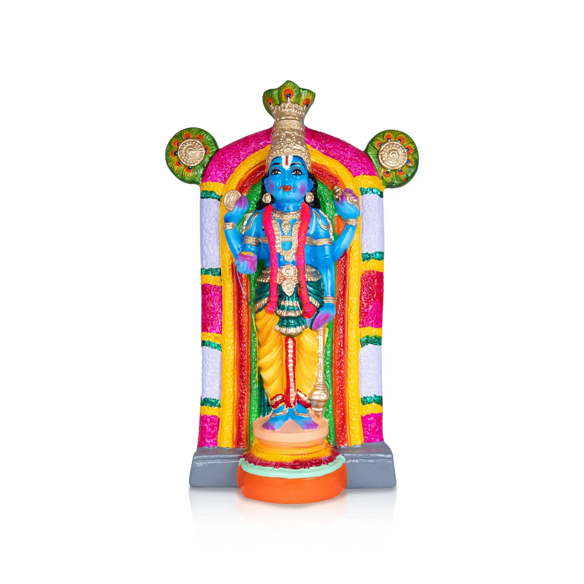Guruvayurappan Idol Paper Mache Golu Bommai- 20 X 13 Inches | Navaratri Golu Gombe/Giri Golu Doll/Navratri Decor - Image 3