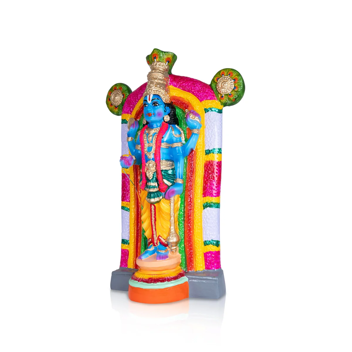 Guruvayurappan Idol Paper Mache Golu Bommai- 20 X 13 Inches | Navaratri Golu Gombe/Giri Golu Doll/Navratri Decor - Image 4