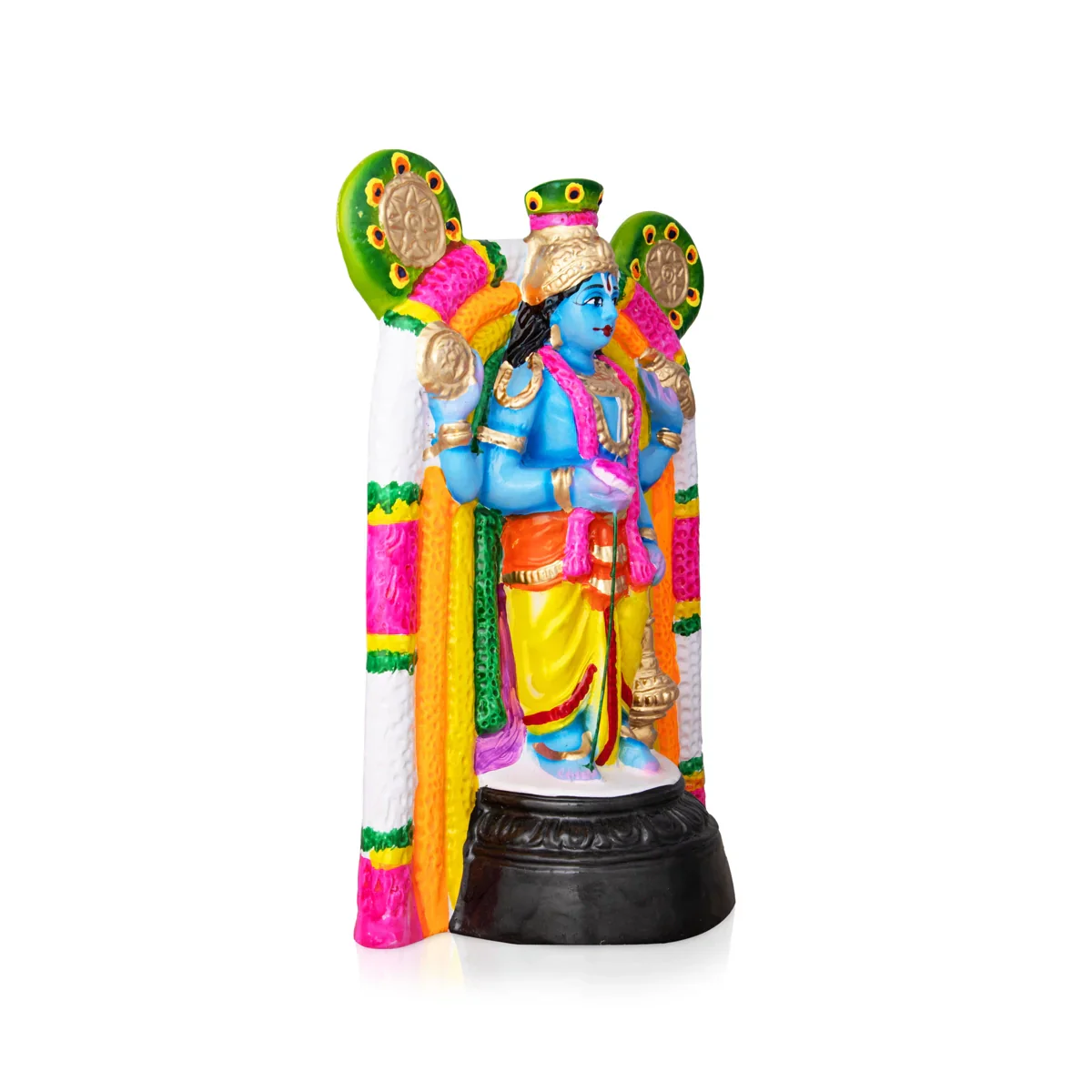 Guruvayurappan Paper Mache Golu Bommai - 10 x 7 Inches | Giri Golu Doll/ Navaratri Golu Bomma/Gombe/Bommai - Image 2