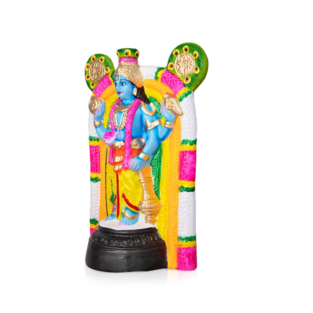 Guruvayurappan Paper Mache Golu Bommai - 10 x 7 Inches | Giri Golu Doll/ Navaratri Golu Bomma/Gombe/Bommai - Image 3