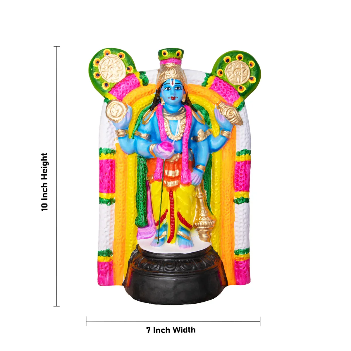 Guruvayurappan Paper Mache Golu Bommai - 10 x 7 Inches | Giri Golu Doll/ Navaratri Golu Bomma/Gombe/Bommai - Image 5