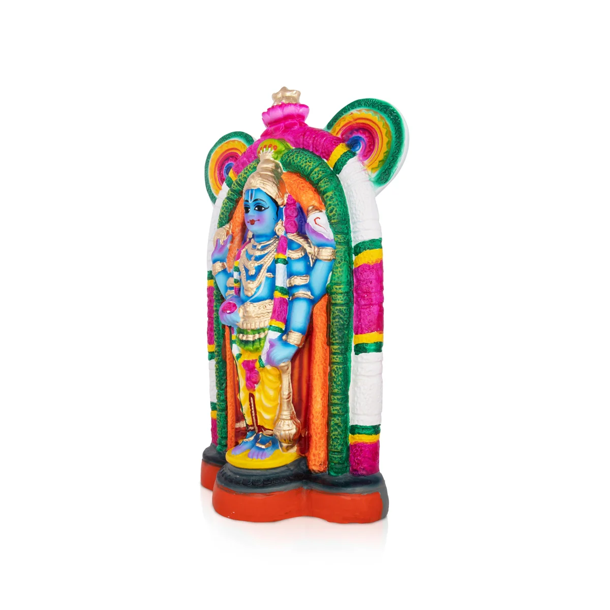 Guruvayurappan Paper Mache Golu Bommai - 12 x 7 Inches | Giri Golu Doll/ Navaratri Golu Bomma/Gombe/Bommai - Image 2