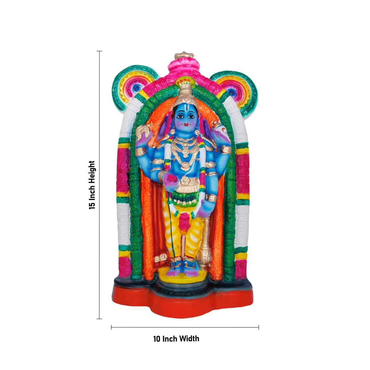Guruvayurappan Paper Mache Golu Bommai - 15 x 10 Inches | Giri Golu Doll/ Navaratri Golu Bomma/Gombe/Bommai