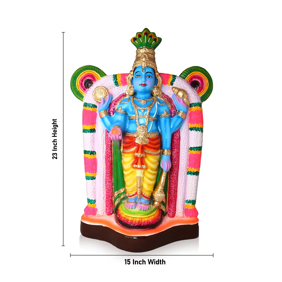 Guruvayurappan Paper Mache Golu Bommai - 23 x 15 Inches | Giri Golu Doll/ Navaratri Golu Bomma/Gombe/Bommai - Image 5