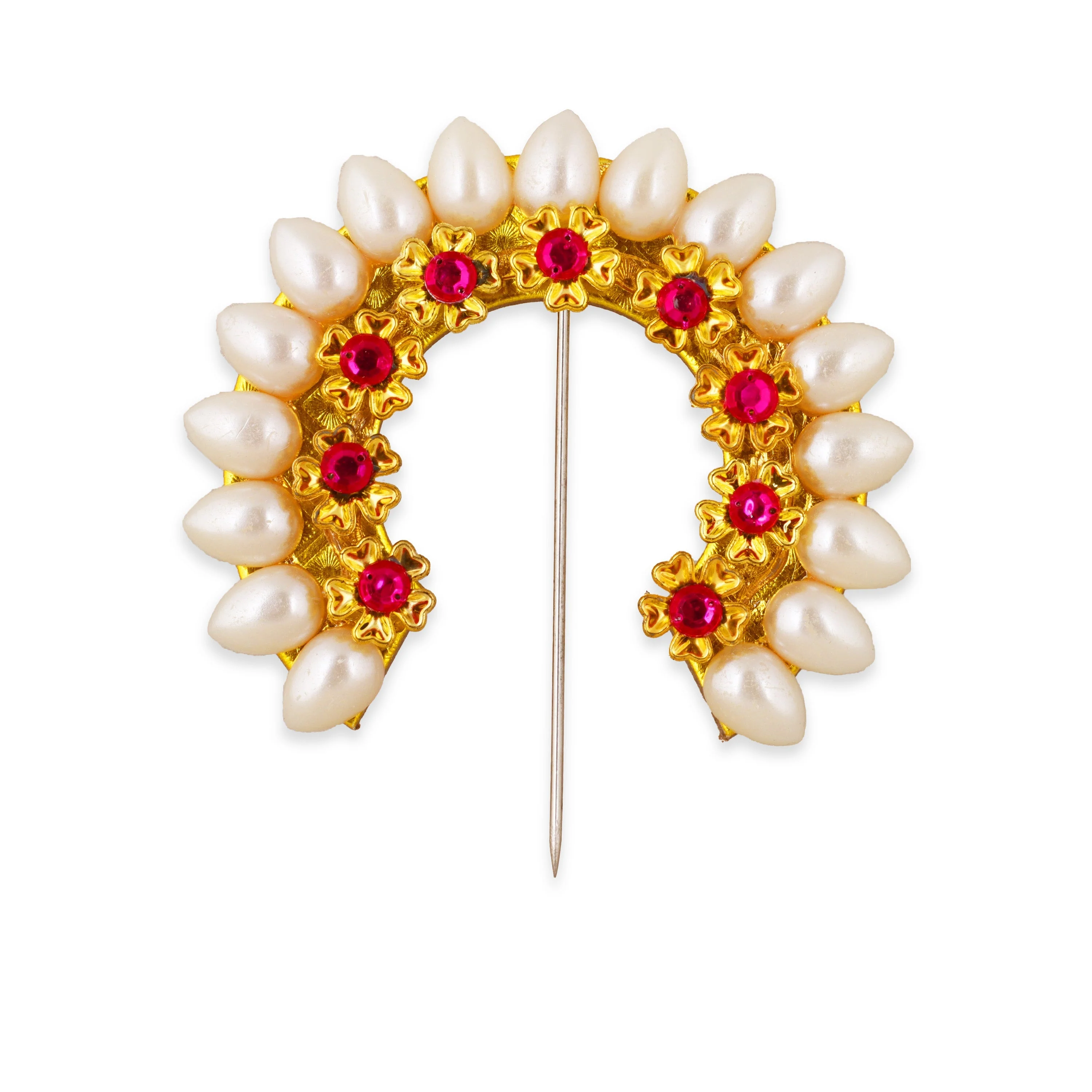Hair Arch - 4.5 X 4.25 Inches | Hair Accessory/ Artificial Jewellery/ Moti Bead Arch For Deity Decoration