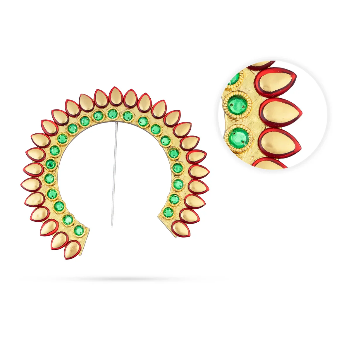 Hair Arch - 5.5 x 6 Inches | Stone Arch/ Hair Accessory/ Multicoloured Stone Jewellery for Deity - Image 2