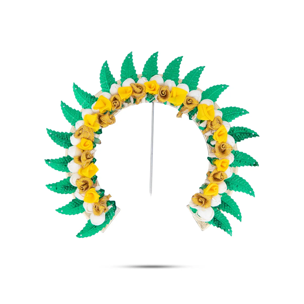 Hair Arch - 6.5 x 7 Inches | Malli Design Artificial Flower Arch/ Hair Accessory for Deity - Image 4