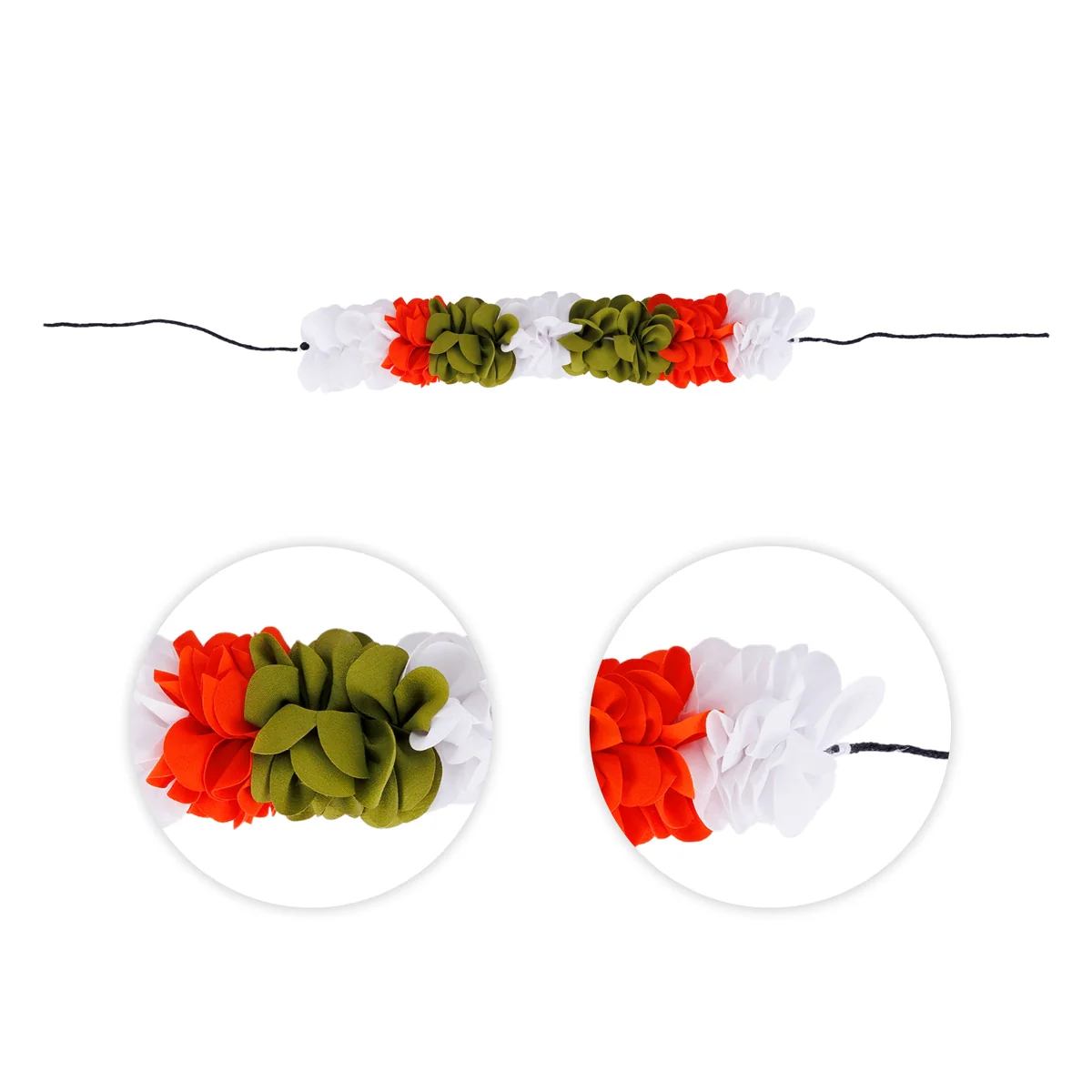 Hair Flower - 10 Inches | Multicolor Cloth Flowers/ Artificial Gajra
For Hair Decoration - Image 2
