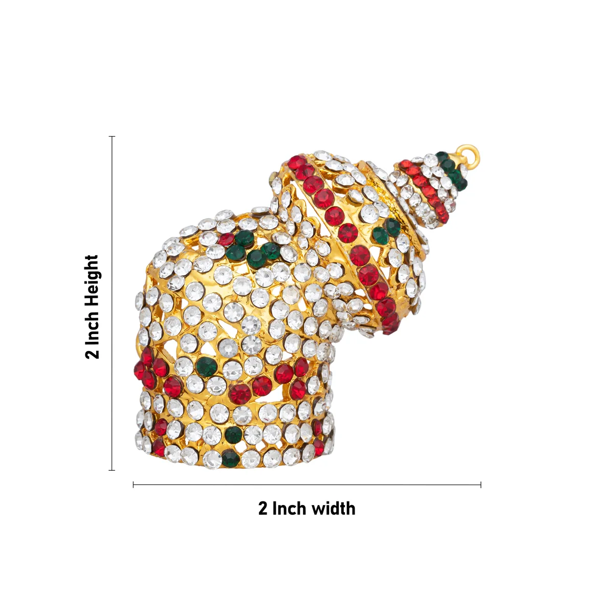 Half Crown - 2 x 2 Inches | Mukut/ Multicolour Stone Kireedam/ Andal Kiridam for Deity - Image 3